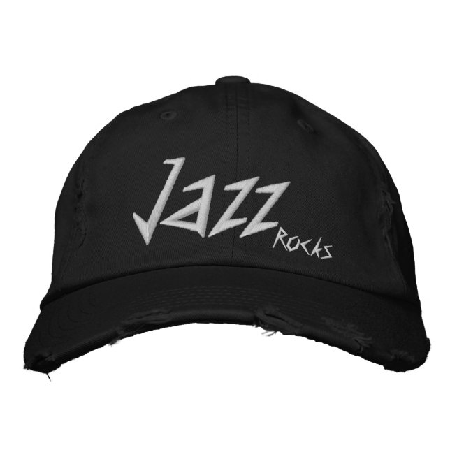 Jazz Rocks Embroidered Baseball Cap (Front)