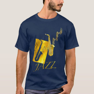 Jazz Sax Saxophone Gold T-Shirt