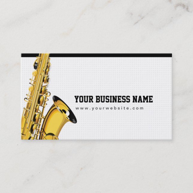 Jazz Saxaphone Soul Music Musician Business Card (Front)