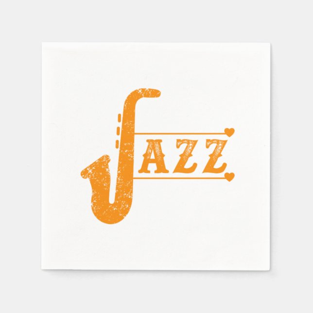 Jazz Saxophone Band Music Saxophonist Alto Gift Napkins (Front)