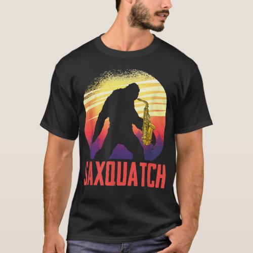 Jazz Saxophone Bigfoot Saxsquatch Musician For Sax T_Shirt