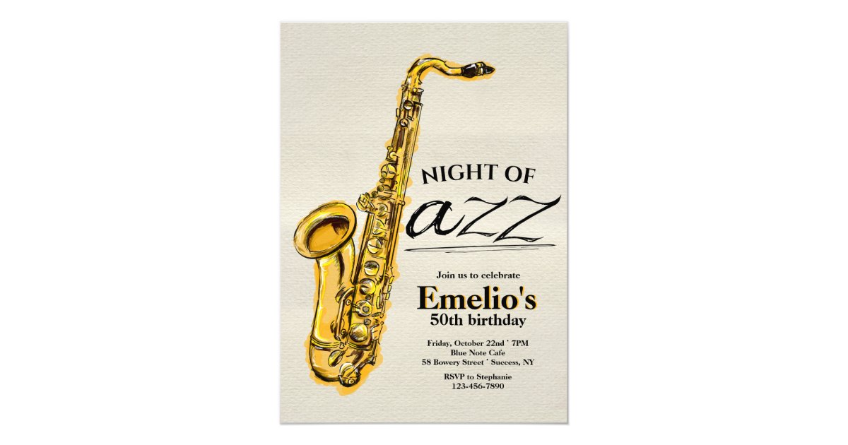 Jazz Saxophone Invitation