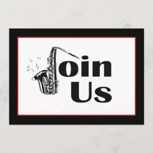 Jazz Saxophone Join Us Party Invitation