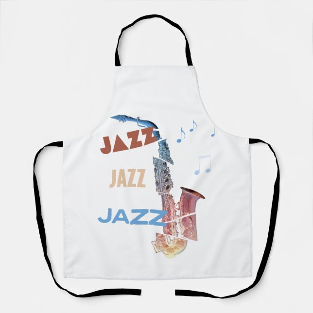 Jazz Saxophone Modern Art Apron (Front)