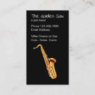 Jazz Saxophone Theme Business Card