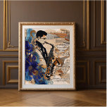 Jazz Saxophone Wall Art – Abstract Musician 