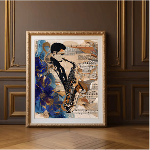 Jazz Saxophone Wall Art – Abstract Musician