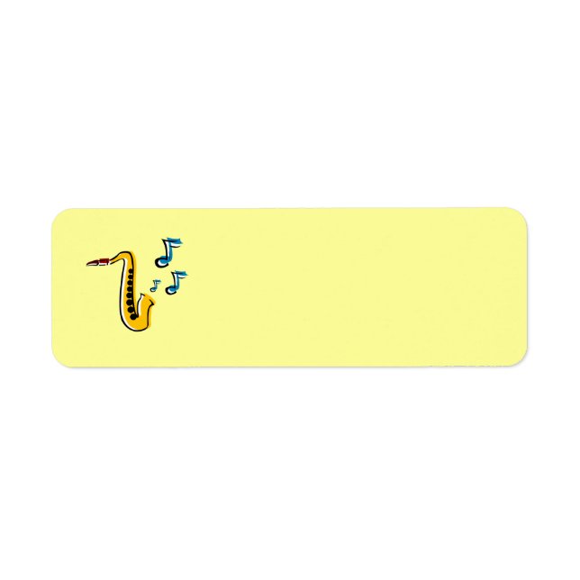 Jazz Saxophone with Notes Label (Front)