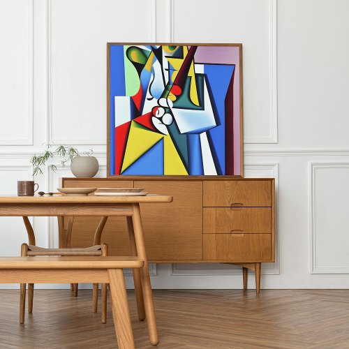 Jazz Saxophonist  Cubist art by Kubilay An Poster