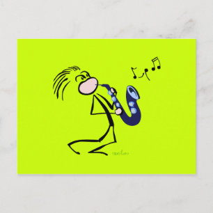 Jazz saxophonists postcard