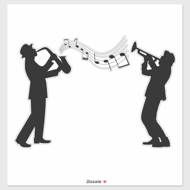 jazz-silhouette-musician-trumpet sticker (Sheet)