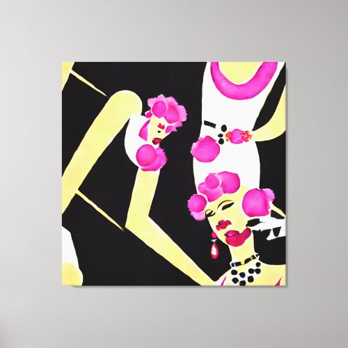 Jazz Silhouettes in Bloom Canvas Print