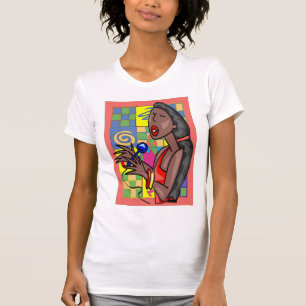 Jazz Singer Abstract Background T-Shirt