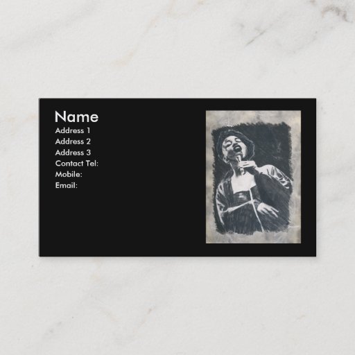 Customizable jazz singer business card template