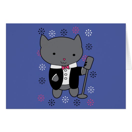 Jazz Singer Cat Cards (Front Horizontal)