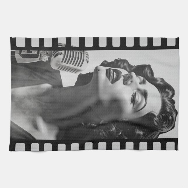 Jazz Singer Kitchen Towel (Horizontal)