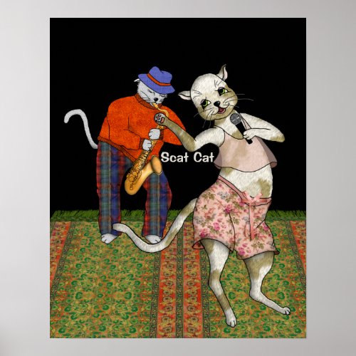Jazz Singer Scat Cat Poster