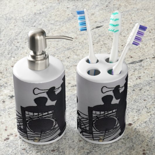 Jazz Soap Dispenser & Toothbrush Holder (Front)
