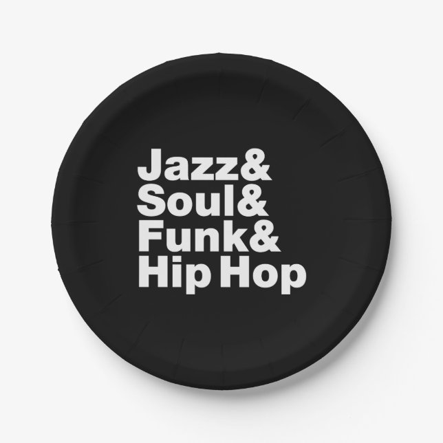 Jazz & Soul & Funk & Hip Hop Paper Plates (Front)