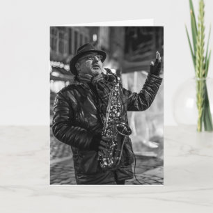 JAZZ STREET MUSICIAN BIRTHDAY CARD