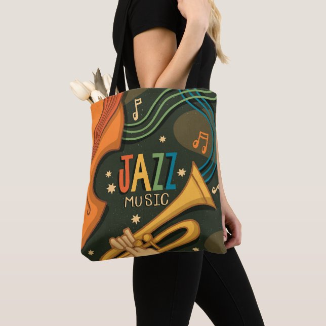 Jazz Theme Music New Orleans Tote Bag (Close Up)