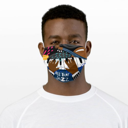 Jazz Theme Piano player Adult Cloth Face Mask