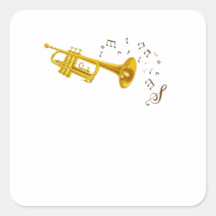 Jazz Trumpet Music Notes Musician Square Sticker