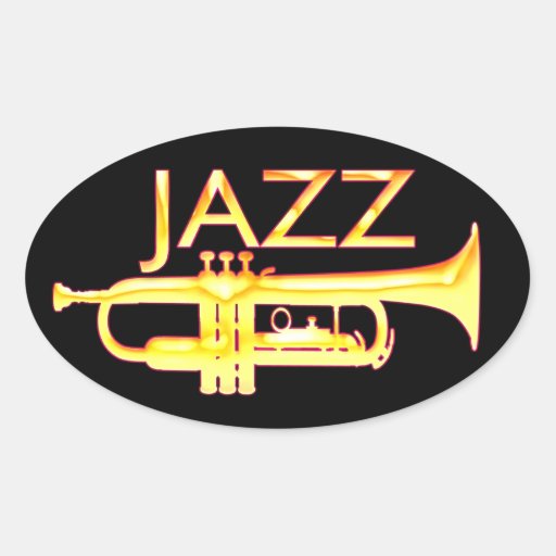 Jazz Trumpet Oval Stickers | Zazzle