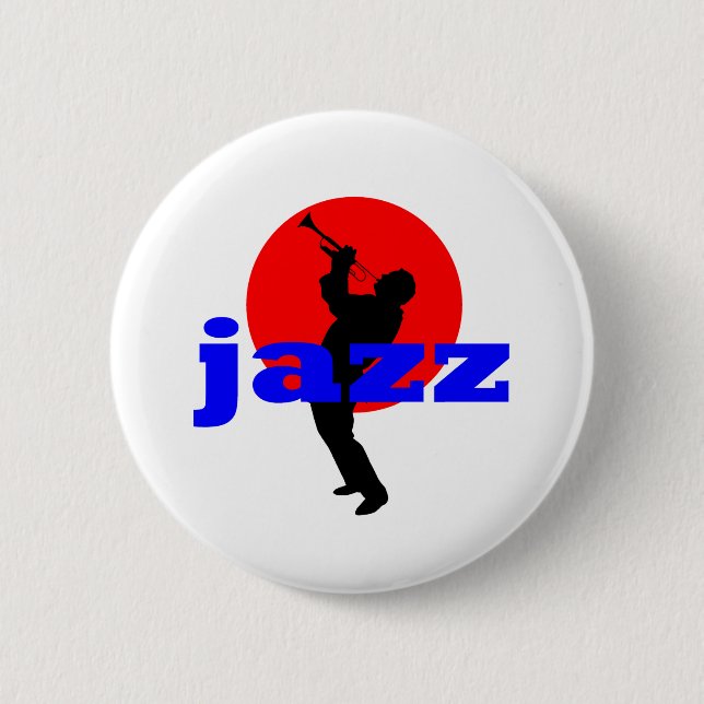 Jazz Trumpet Player Pinback Button (Front)