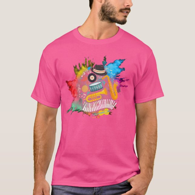 Jazz Tshirt Saxophonist Musician Youth Jazzband Pl (Front)