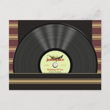 Jazz Vinyl Record Personalized Postcards by Specialeetees at Zazzle