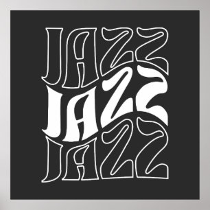 Jazz Wordmark Bold Outline Poster