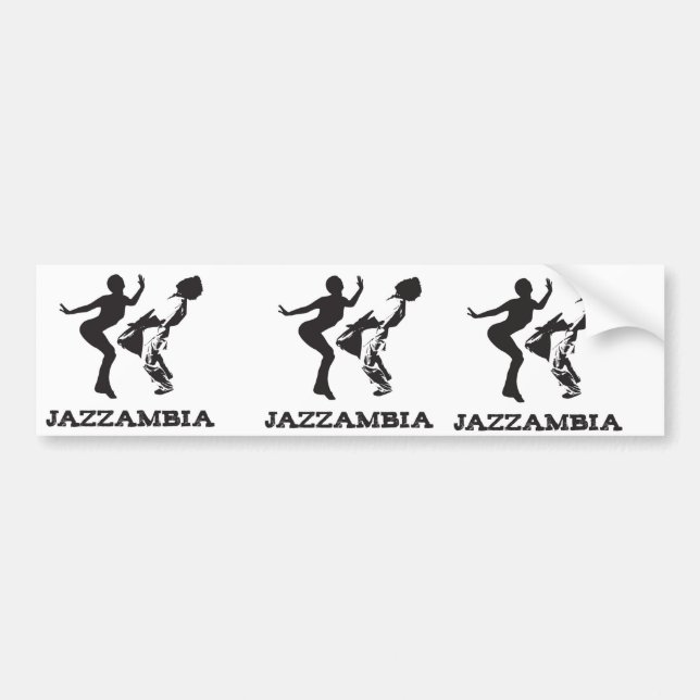 JAZZAMBIA bumper sticker White (Front)