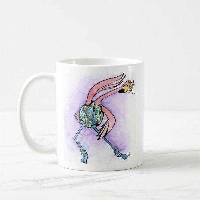Jazzercise Flamingo Coffee Mug (Left)