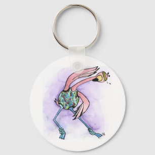 Jazzercise Flamingo Keychain