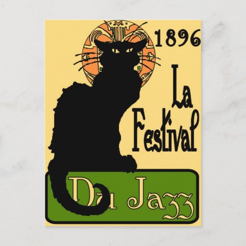 JazzFest Chat Noir 1896 Postcard