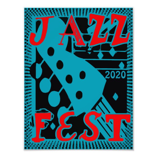 JazzFest Guitar 2020, edit text Photo Print (Front)