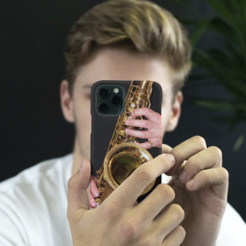 Jazzman Playing Gold Saxophone iPhone 11 Pro Case