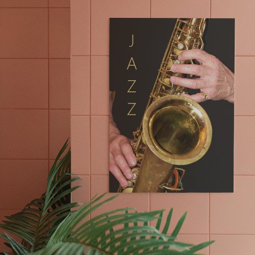 Jazzman Playing Gold Saxophone Photo Gallery Wrap