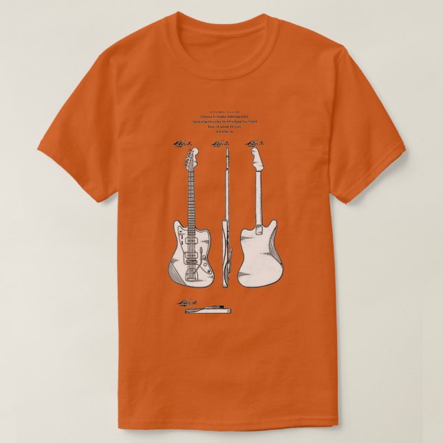 Jazzmaster Guitar Patent  T-Shirt (Design Front)