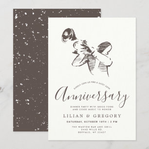 Jazzy Anniversary Jazz Music Themed Party Invitation