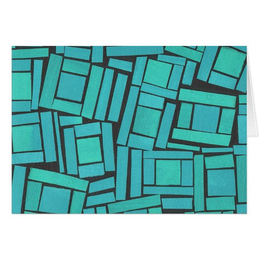 Jazzy aqua modern pattern blank card (Front Horizontal)