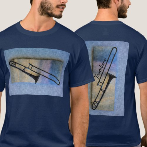 Jazzy Artistic Trombone Musical Blues T_Shirt