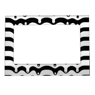Jazzy Black and White Melting Zebra Stripes Magnetic Frame