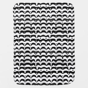Jazzy Black & White Melting Zebra Stripes Baby Blanket