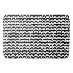 Jazzy Black & White Melting Zebra Stripes Bath Mat