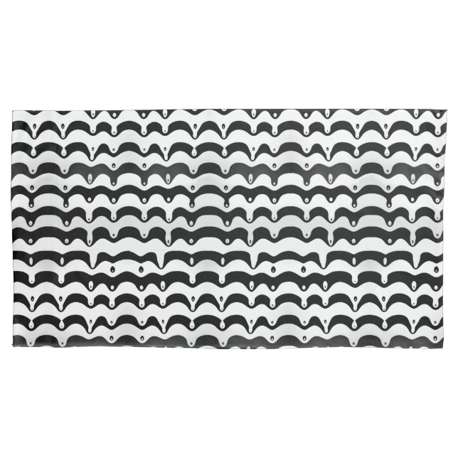 Jazzy Black & White Melting Zebra Stripes Pillow Case (Front)