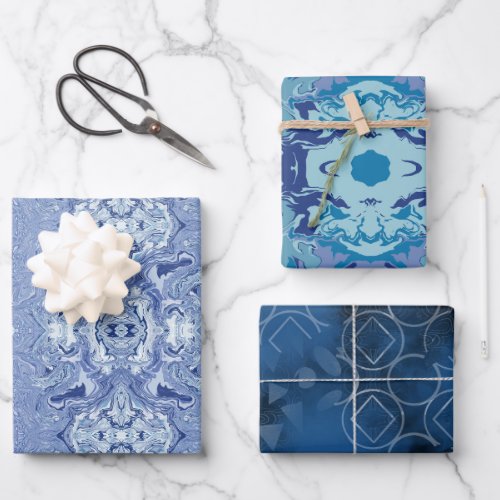 Jazzy Blue Collection Wrapping Paper Sheets