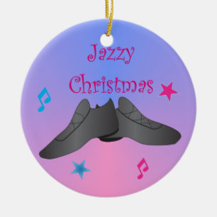 Jazzy Christmas Ceramic Ornament