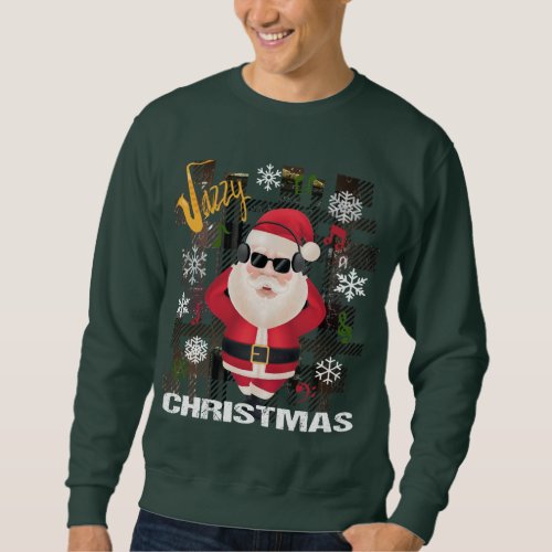 Jazzy Christmas Santa Claus Grunge Mens Sweatshirt